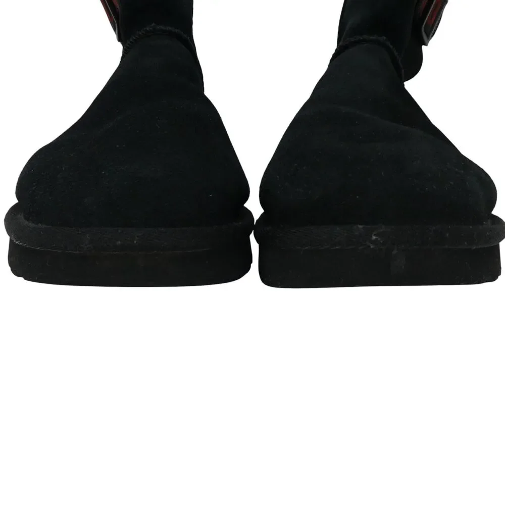 UGG Bailey Buckle Cali Collage Black Suede Fleece Lined Winter Boots